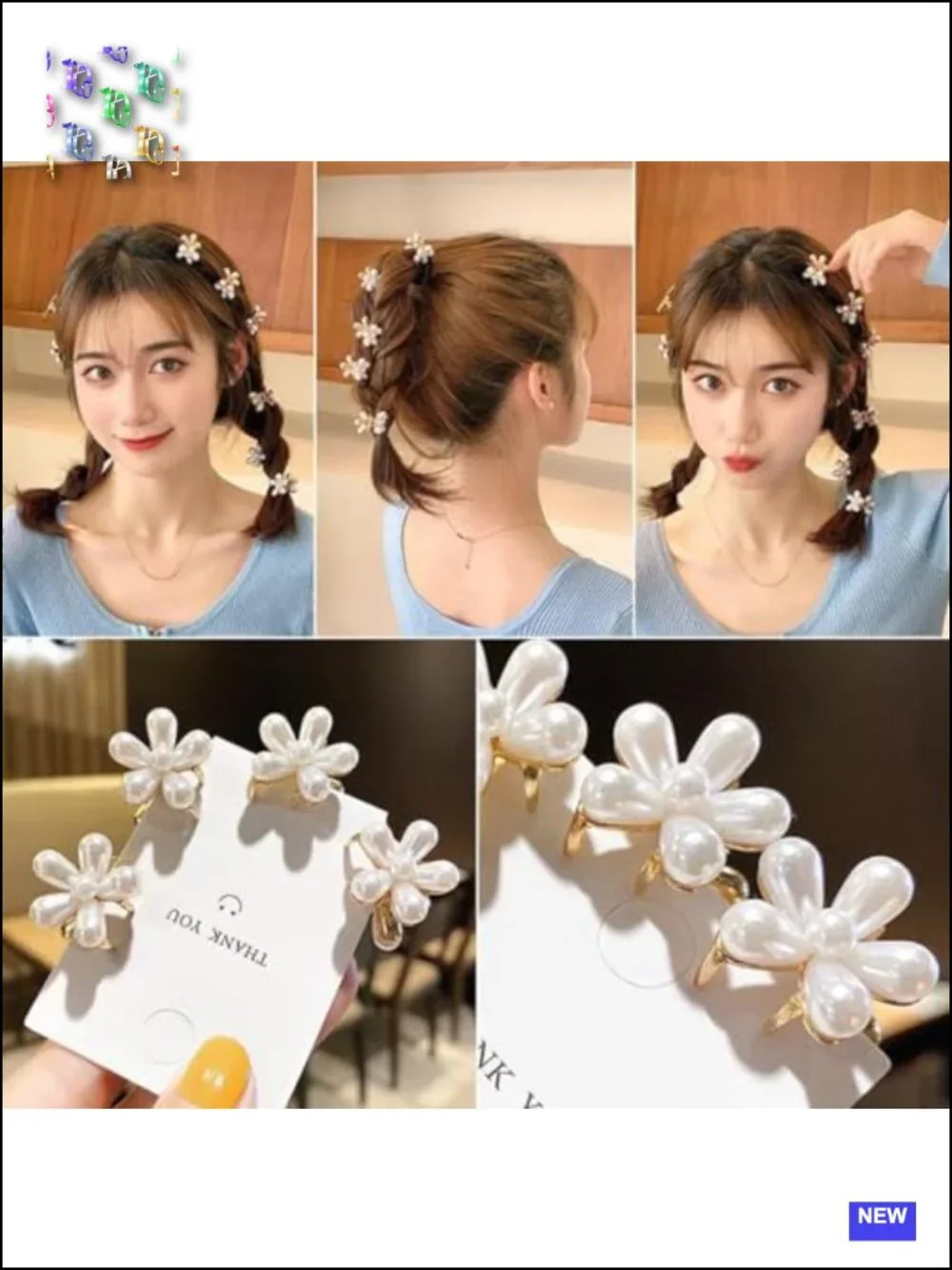 Mini Pearl Hair Claw Clip Set Strong Hold No Slip Hair Accessories Styling